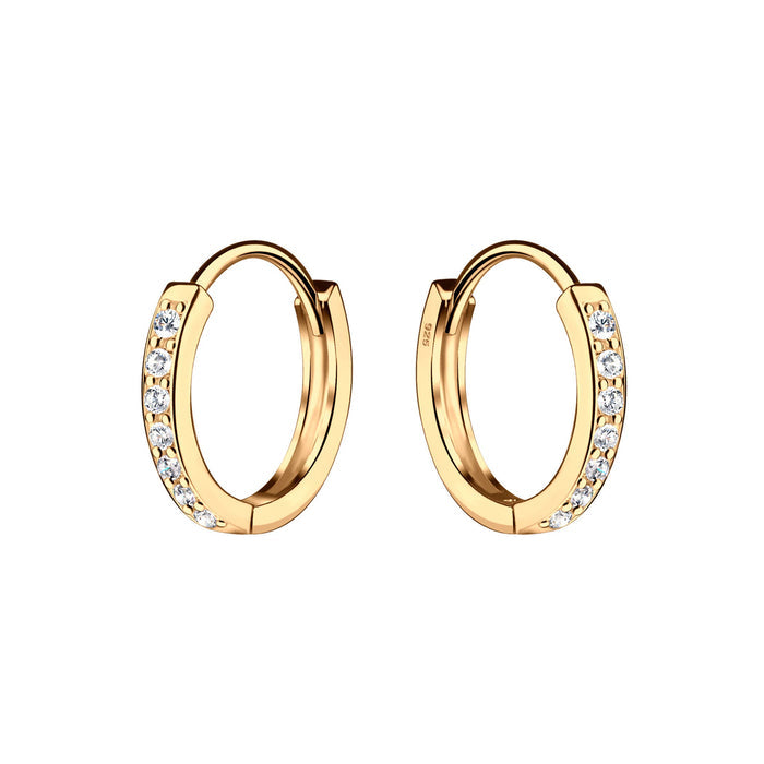 Huggie CZ Hoop Earrings