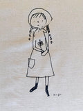 Kei - Megumi Sakakibara Collection Cotton Linen Panel - Beige Black