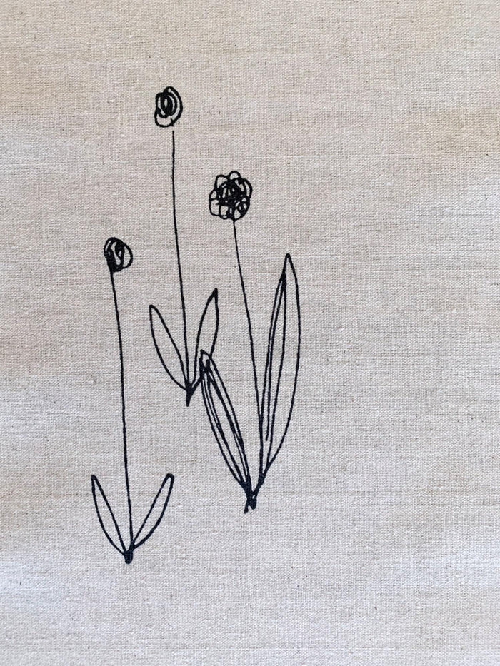 Kei - Megumi Sakakibara Collection Cotton Linen Panel - Beige Black