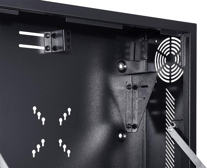 Kenuco Heavy Duty 16 Gauge Steel DVR Security Lockbox with Fan and Swing Open Top (24'' x 24'' x 8'' Black)