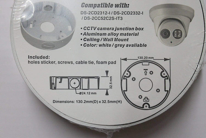 Kenuco Junction Box/Mounting Base Hikvision Turret Camera DS-2CD23x2