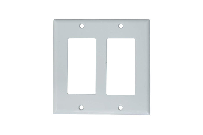 Kenuco White Gang Decora/GFCI Wall Plate, Standard Size, Thermoplastic Nylon, Device Mount | Pack of 10