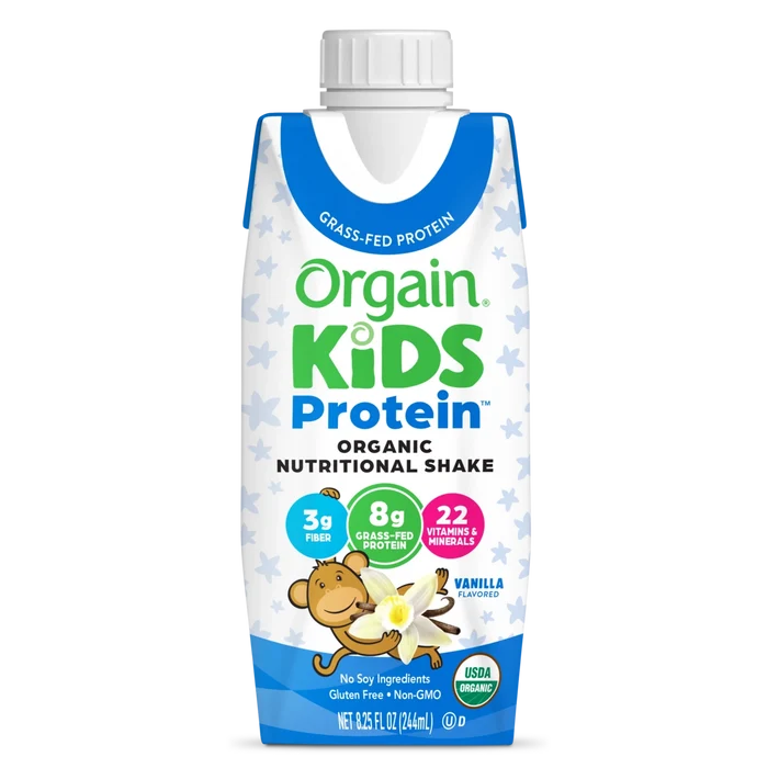 Front of Kids Protein Organic Nutrition Shake - Vanilla  Flavor