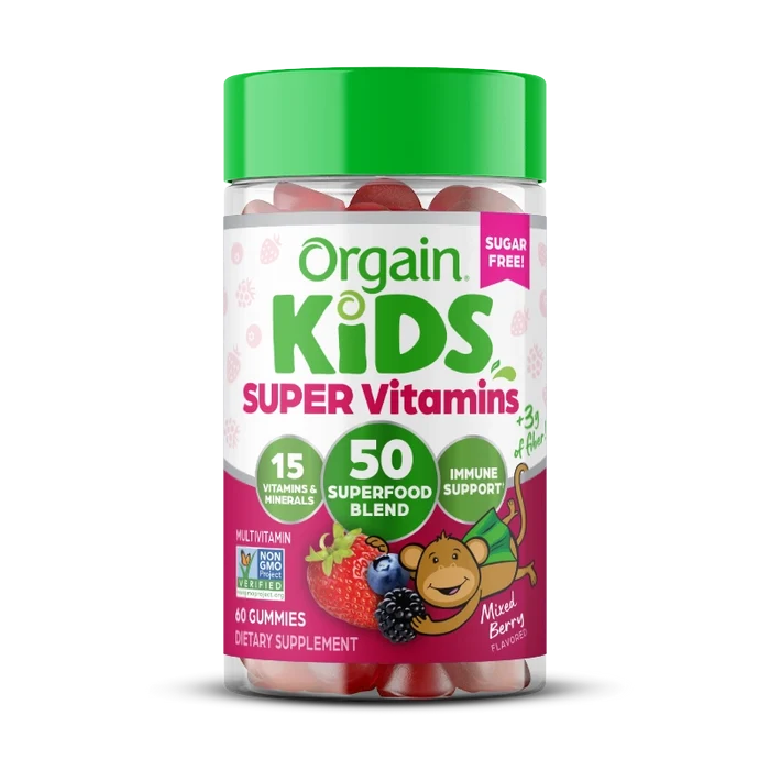 Front of Kids Super Vitamin Gummy Mixed Berry Flavor in the 60ct Size