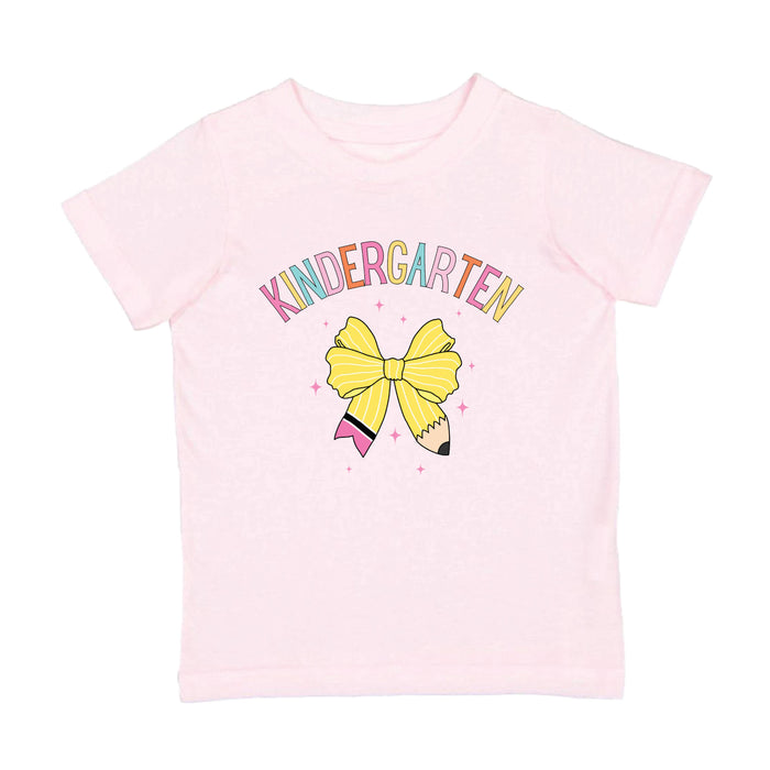 Kindergarten Pencil Bow Short Sleeve T-Shirt - Girls Clothes