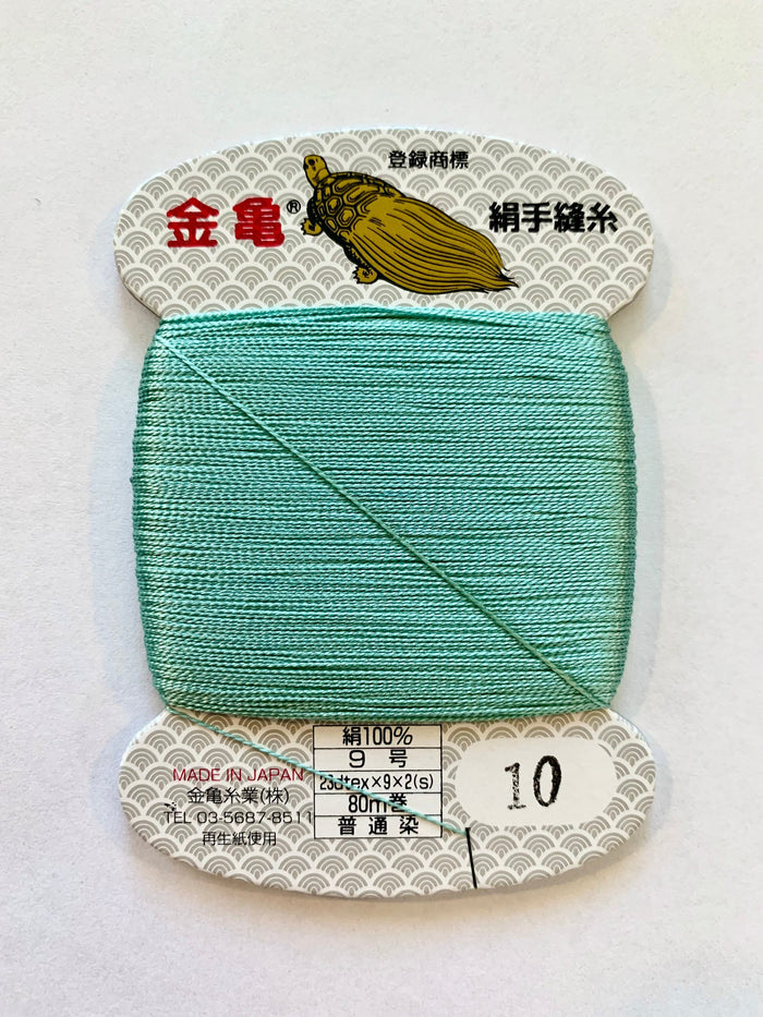 Kinkame - Silk Hand Sewing Thread 80m Card - Color #10 Spring Rain