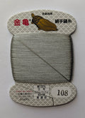 Kinkame - Silk Hand Sewing Thread 80m Card - Color #108 Deep Gray