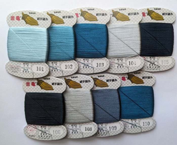 Kinkame - Silk Hand Sewing Thread 80m Card - Color #108 Deep Gray