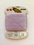 Kinkame - Silk Hand Sewing Thread 80m Card - Color #11 Lavender