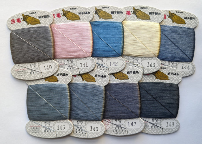 Kinkame - Silk Hand Sewing Thread 80m Card - Color #148 Napoleon