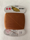 Kinkame - Silk Hand Sewing Thread 80m Card - Color #19 Tea Brown