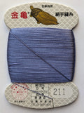 Kinkame - Silk Hand Sewing Thread 80m Card - Color #211 Steel Blue