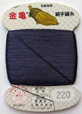 Kinkame - Silk Hand Sewing Thread 80m Card - Color #220 Dark Prussian Blue