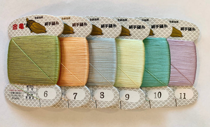Kinkame - Silk Hand Sewing Thread 80m Card - Color #44 Blue Slate