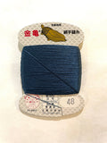 Kinkame - Silk Hand Sewing Thread 80m Card - Color #48 Prussian Blue