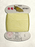 Kinkame - Silk Hand Sewing Thread 80m Card - Color #5 Lemon Curd