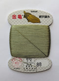 Kinkame - Silk Hand Sewing Thread 80m Card - Color #88 Camouflage Green