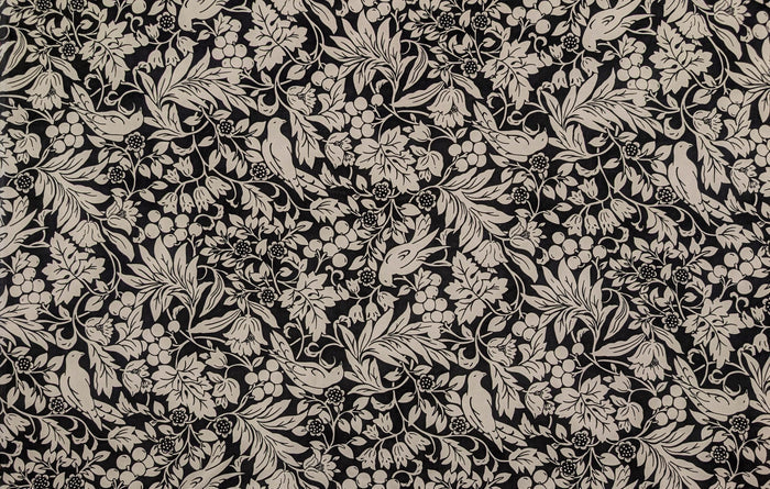 Kobayashi - NEW Botanical Doves Pin Wale Cotton Corduroy - Black & Gray