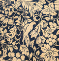 Kobayashi - NEW Botanical Doves Pin Wale Cotton Corduroy - Ivory & Blue
