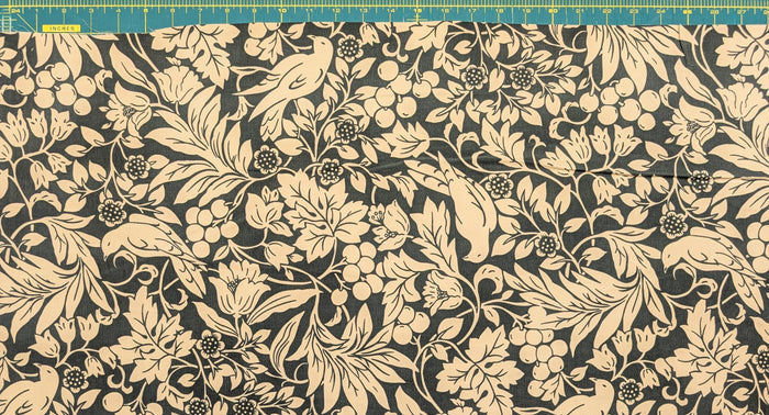 Kobayashi - NEW Botanical Doves Pin Wale Cotton Corduroy - Ivory & Green