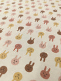 Kobayashi - Colorful Bunnies Cotton Jersey - Brown Pink Yellow