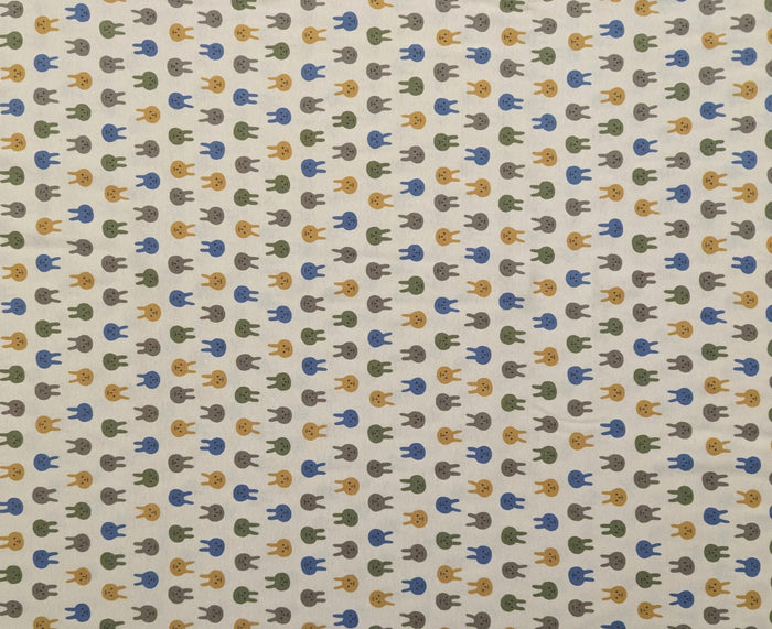Kobayashi - Colorful Bunnies Cotton Jersey - Green Yellow Periwinkle