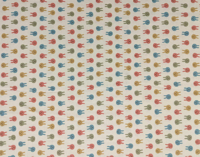 Kobayashi - Colorful Bunnies Cotton Jersey - Pink Yellow Blue Green