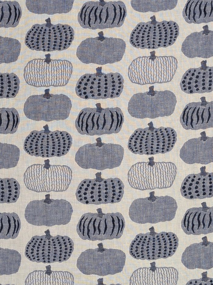 Kobayashi - Pumpkin Double Sided Jacquard Cotton Fabric - Blue & Beige