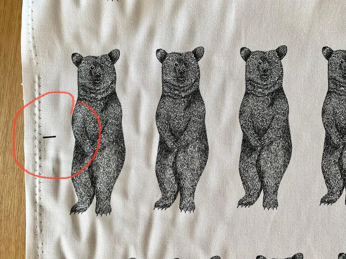 Koizumi - Big Bear Cotton Fabric Panel - White Black