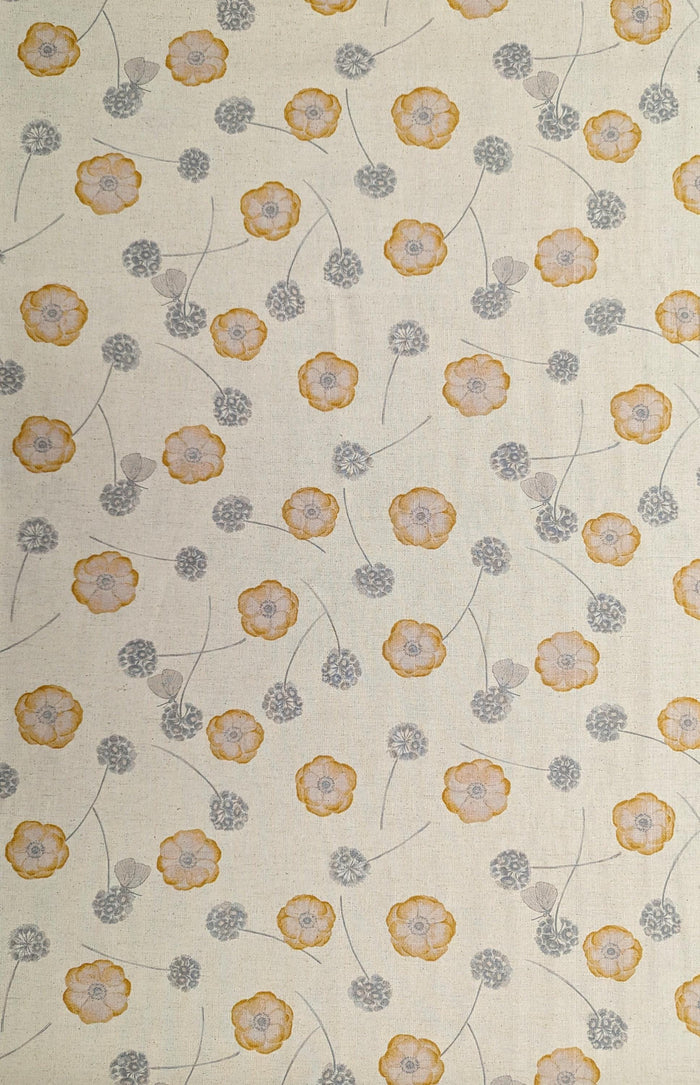 Koizumi - Poppies and Butterflies Cotton/Linen Blend - Beige