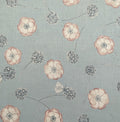 Koizumi - Poppies and Butterflies Cotton/Linen Blend - Light Blue