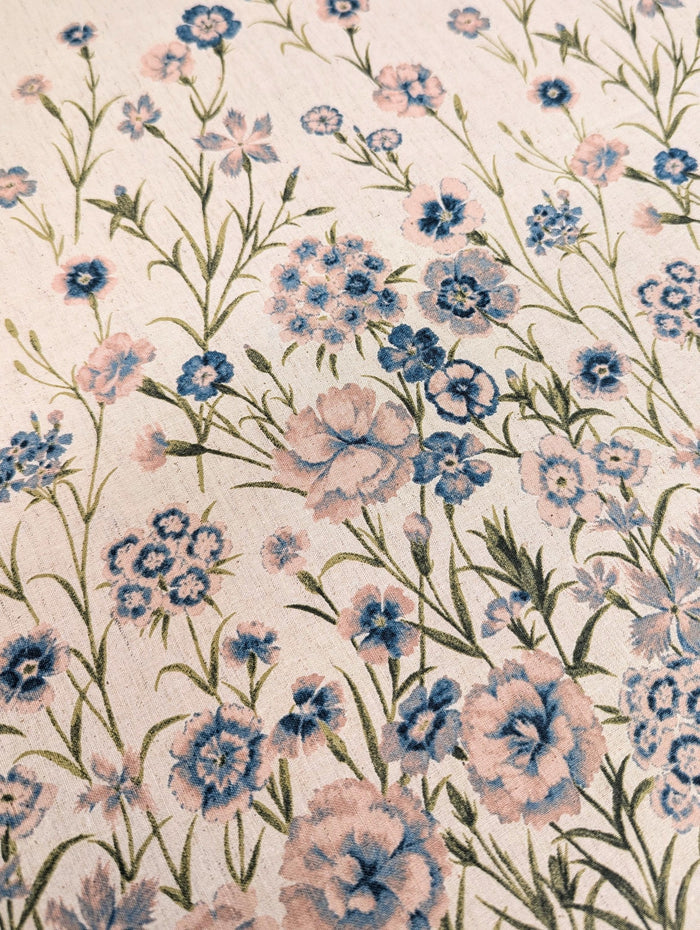 Koizumi - Summer Meadows Panel Momen-T Cotton/Linen Fabric - Beige