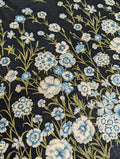 Koizumi - Summer Meadows Panel Momen-T Cotton/Linen Fabric - Dark Blue