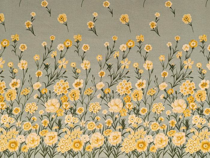 Koizumi - Summer Meadows Panel Momen-T Cotton/Linen Fabric - Green