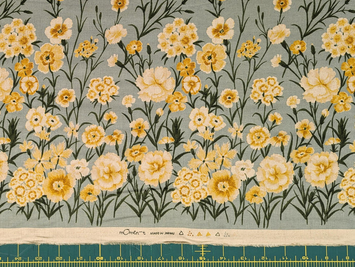 Koizumi - Summer Meadows Panel Momen-T Cotton/Linen Fabric - Green