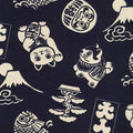 Lucky Cats and More Kokka Japanese cotton light canvas fabric YKA-29100-3A - half yard