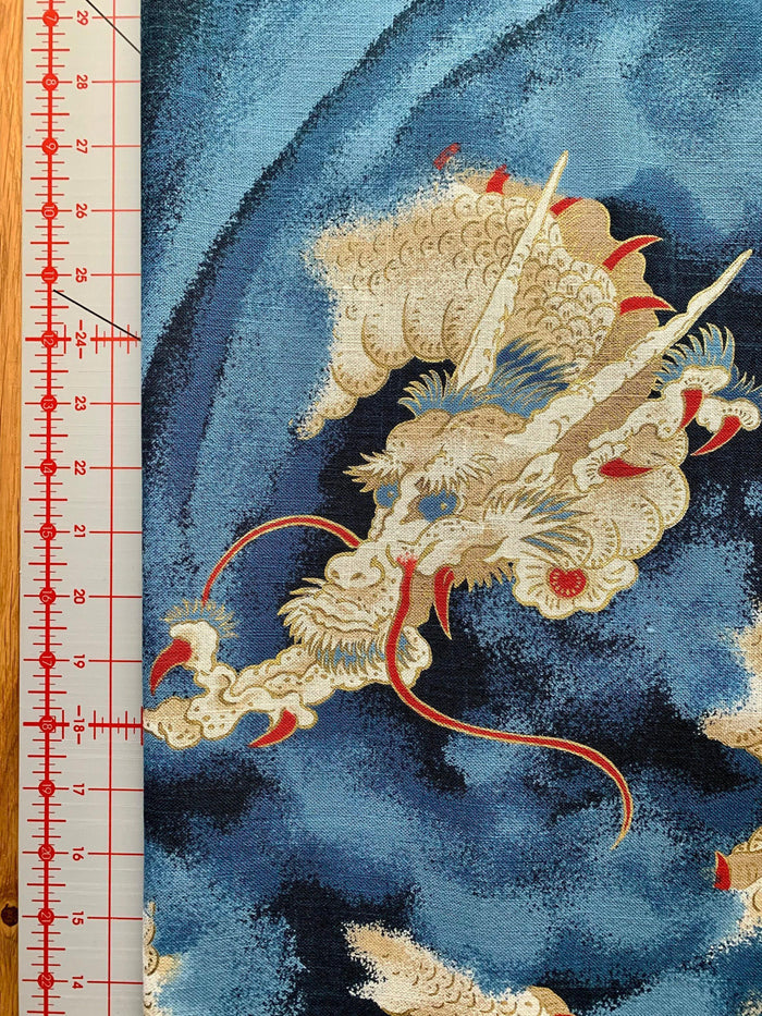 Kurenai - Cloud Dragon Japanese Noren Panel - Blue