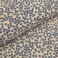 Hand Stenciled Cherry Blossoms Japanese cotton fabric KP7090- blue beige - half yard