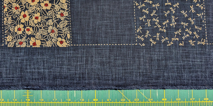 Traditional Patchwork hand stenciled Japanese cotton fabric KP7090-58 A - half yard