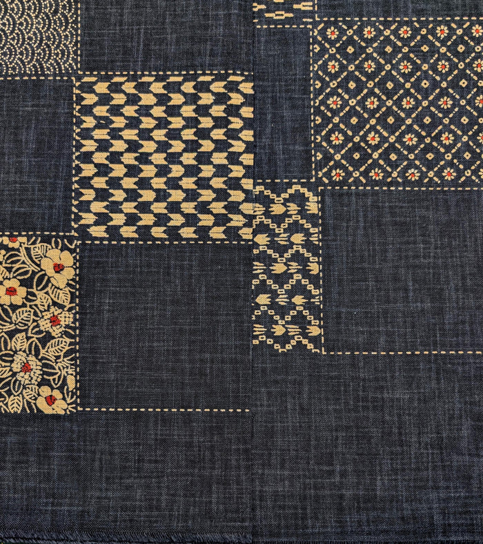 Traditional Patchwork hand stenciled Japanese cotton fabric KP7090-58 A - half yard