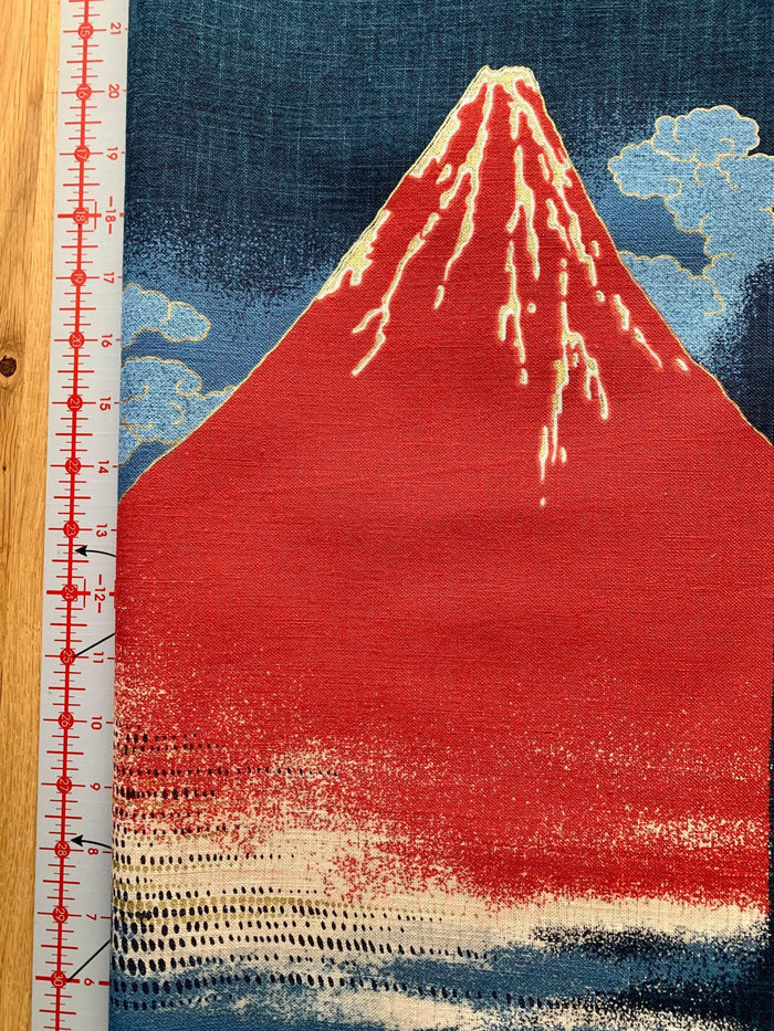 Kurenai - Mt. Fuji Japanese Noren Panel - Blue