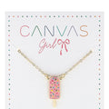 Lena Enamel Popsicle Children's Necklace in Shiny Gold