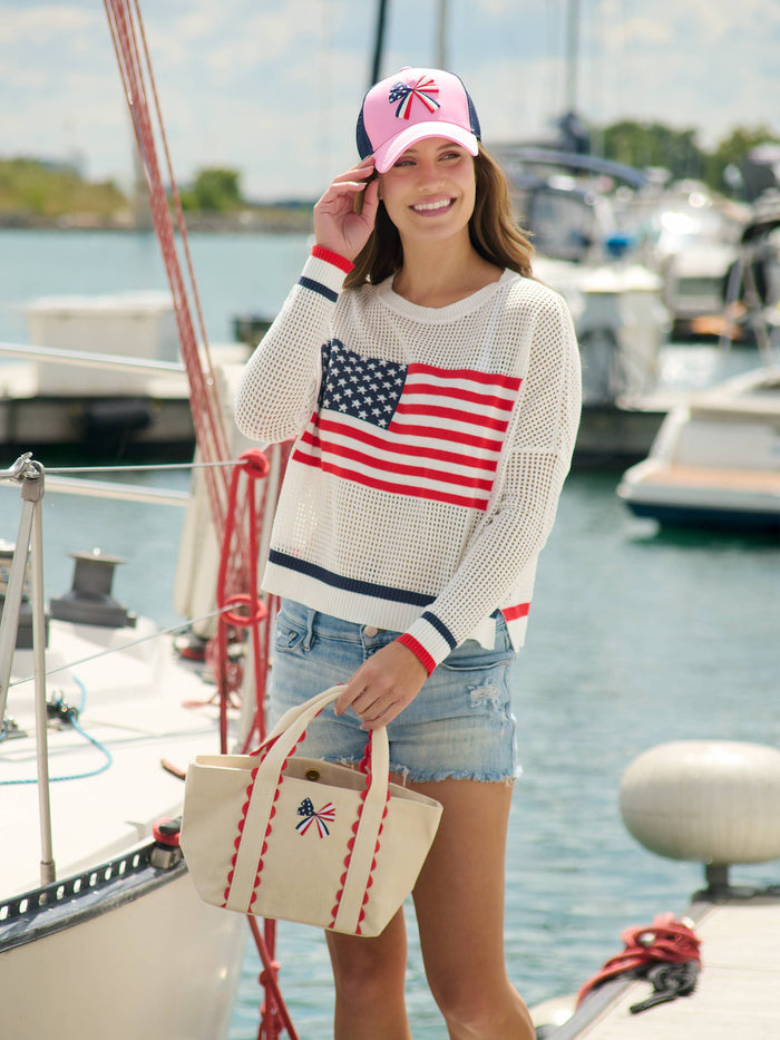 LIBERTY BOW MINI TOTE,RED