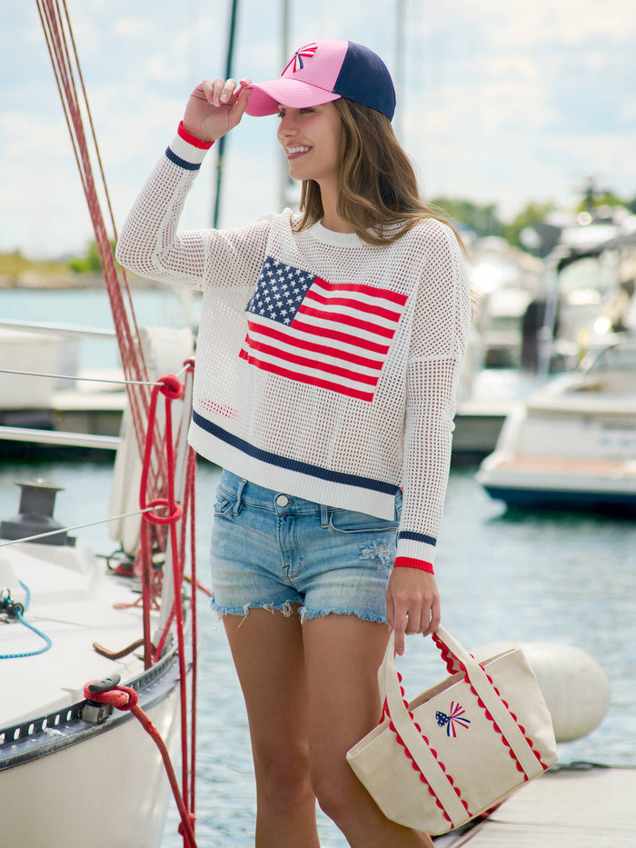 LIBERTY BOW MINI TOTE,RED