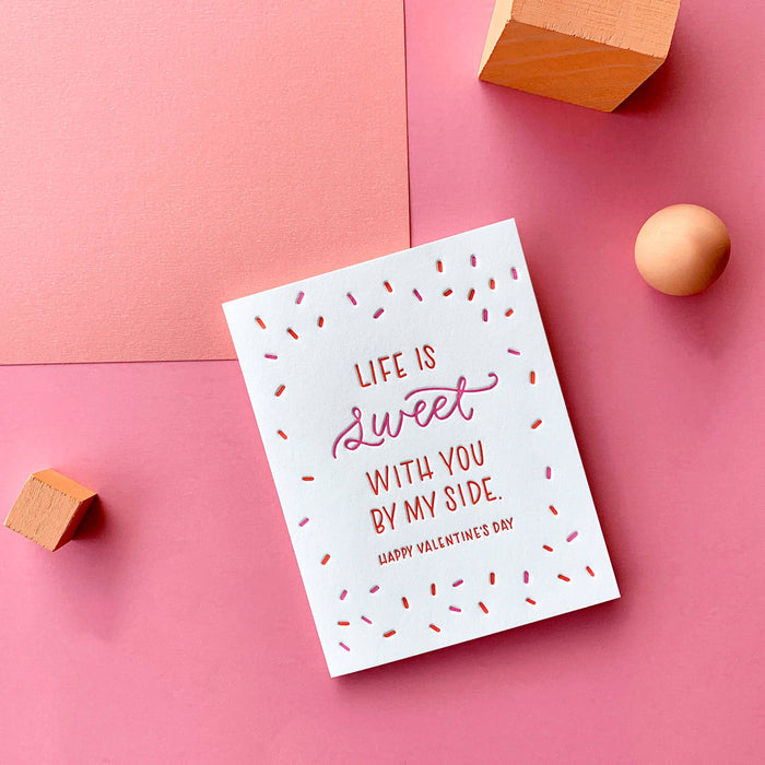 Life is Sweet Valentine card — fun Valentine's Day and birthday card