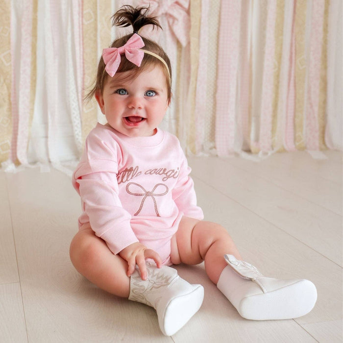 Little Cowgirl Western Long Sleeve Romper - Baby Clothing