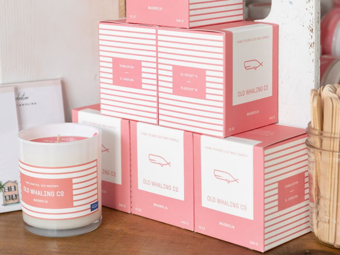 Magnolia candle on display in OWC shop on King Street