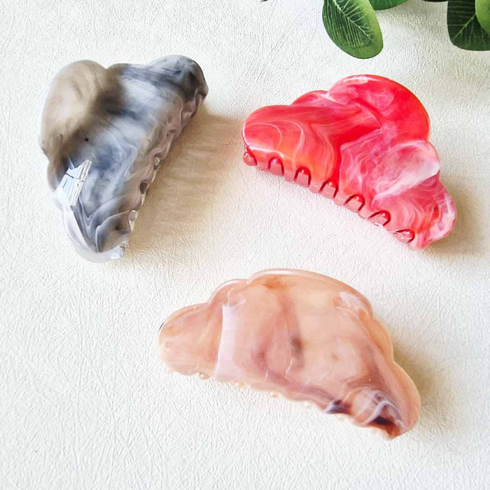 Marbled Cloud Shape Hair Claw Clip