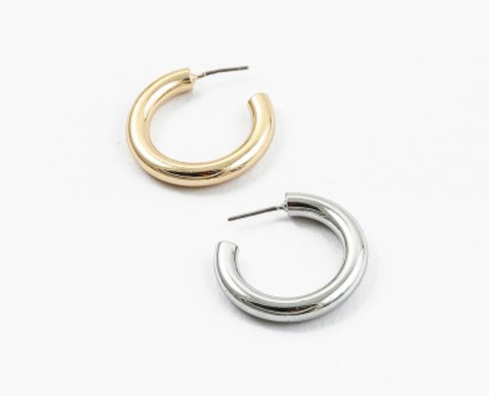 Medium chunky hoop earrings — bold gold jewelry, gift for her