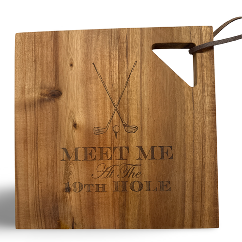 "Meet Me at the 19th Hole" Acacia Modern Geo Square| 9"